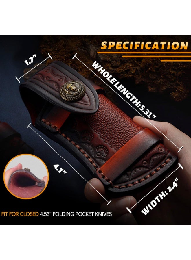 Pocket cover 4.8 inches, folding cover, belt horizontal carrying cover, pocket holder leather cover - Image 2